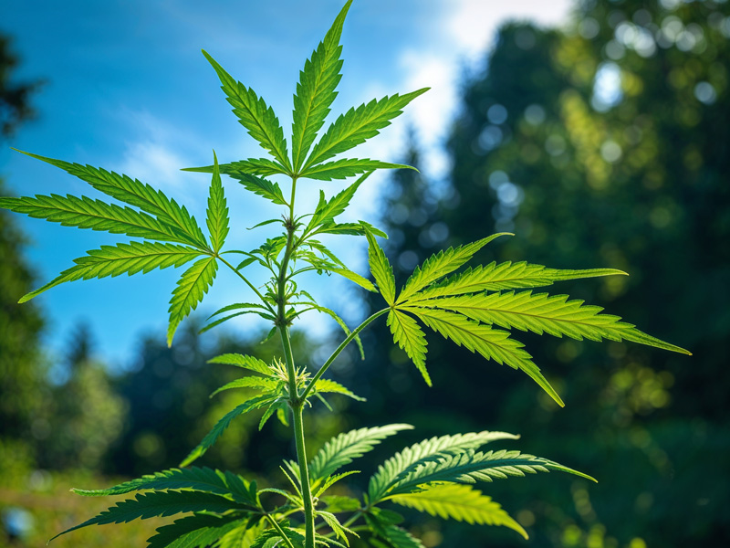 Cannabis Pflanze im Sonnenlicht